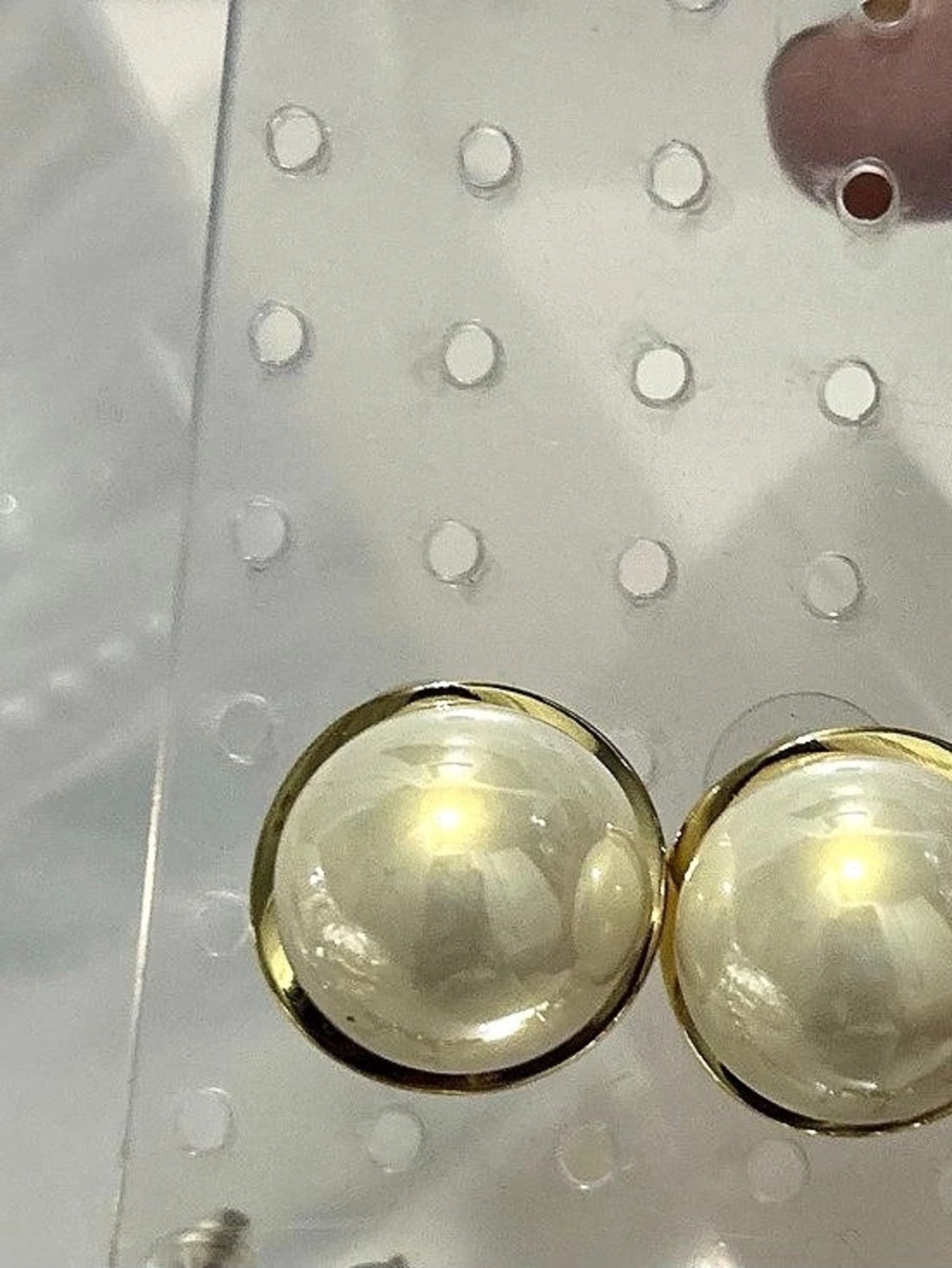 Gold-Tone Pearl-Style Earrings Like New